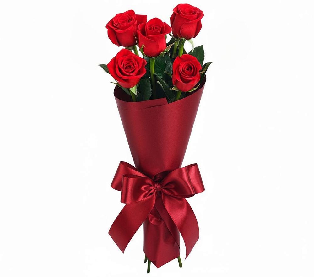 Букет 5 Красных роз Эдлесс Лав в Серноводском Ставропольского края