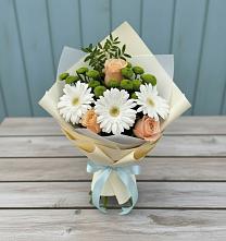Букет цветов из:  Герберы, Розы и Хризантемы #REPLACE_PRED# Серноводском Ставропольского края