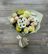 Букет цветов из:  Альстромерии, Розы и Хризантемы в Серноводском Ставропольского края