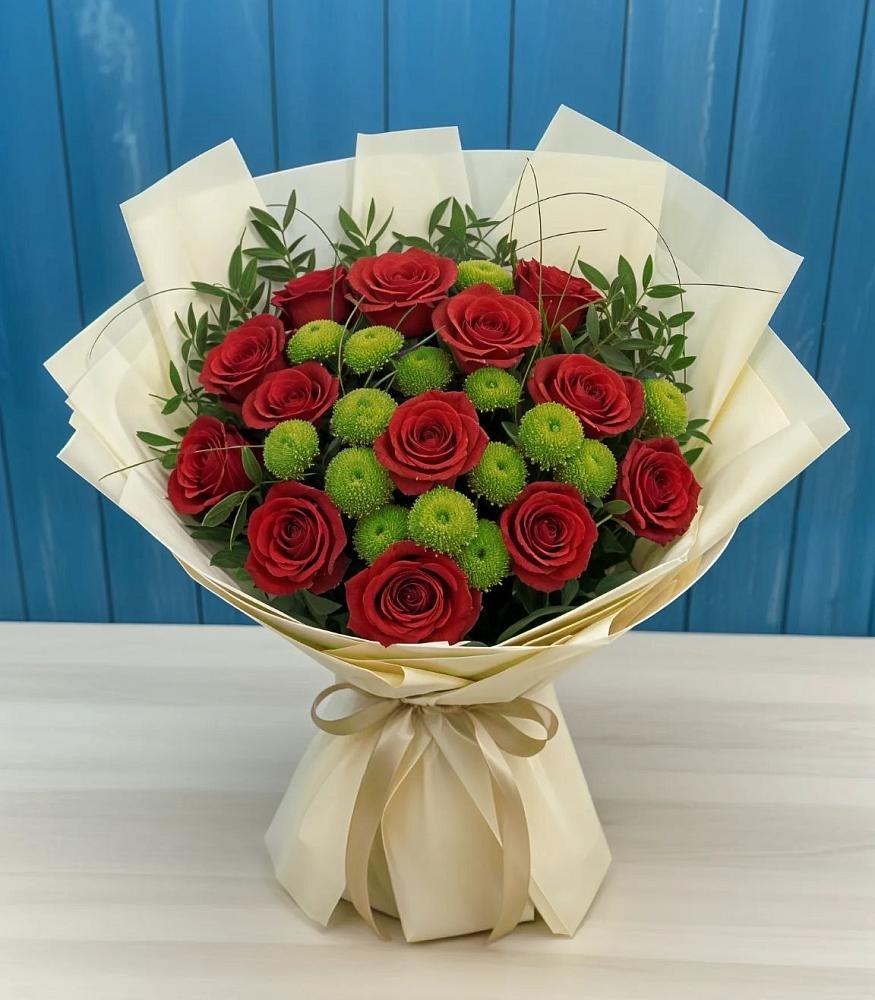 Букет цветов из: Розы и Хризантемы в Серноводском Ставропольского края